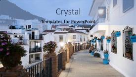  Presentation with sol - PPT theme consisting of picturesque-village-of-mijas-costa background and a light blue colored foreground