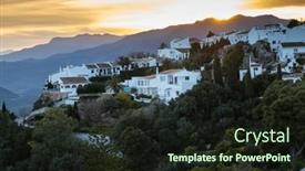  Presentation with sol - Theme enhanced with picturesque-village-of-mijas-costa background and a wine colored foreground