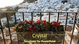  Presentation with sol - PPT theme with picturesque-village-of-mijas-costa background and a tawny brown colored foreground