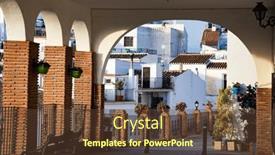  Presentation with sol - PPT theme consisting of picturesque-village-of-mijas-costa background and a tawny brown colored foreground