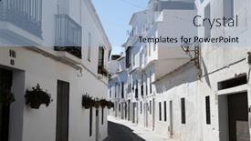  Presentation with sol - PPT theme enhanced with picturesque-village-of-mijas-costa background and a light blue colored foreground