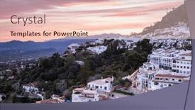  Presentation with sol - Slides with picturesque-village-of-mijas-costa background and a lemonade colored foreground