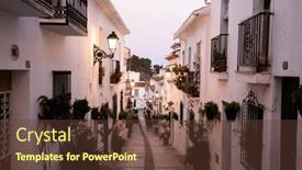  Presentation with sol - Presentation theme having picturesque-village-of-mijas-costa background and a tawny brown colored foreground