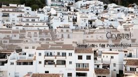  Presentation with sol - Presentation theme enhanced with picturesque-village-of-mijas-costa background and a light gray colored foreground
