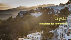  Presentation with sol - PPT theme having picturesque-village-of-mijas-costa background and a tawny brown colored foreground