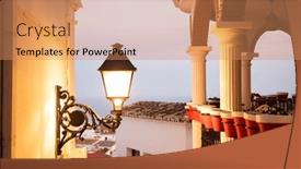  Presentation with sol - Slide deck featuring picturesque-village-of-mijas-costa background and a coral colored foreground