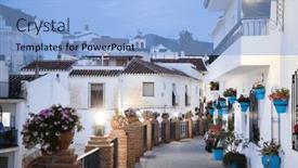  Presentation with sol - PPT layouts consisting of picturesque-village-of-mijas-costa background and a light blue colored foreground