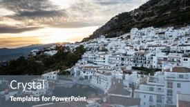  Presentation with sol - Presentation theme having picturesque-village-of-mijas-costa background and a gray colored foreground