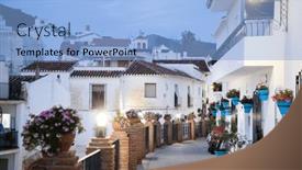  Presentation with sol - PPT layouts featuring picturesque-village-of-mijas-costa background and a light blue colored foreground