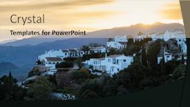  Presentation with sol - Presentation theme with picturesque-village-of-mijas-costa background and a lemonade colored foreground