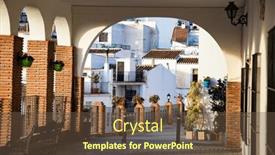  Presentation with sol - Slide deck consisting of picturesque-village-of-mijas-costa background and a tawny brown colored foreground