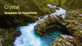  Presentation with river flow - Slide deck with picturesque-vintgar-gorge-canyon background and a tawny brown colored foreground
