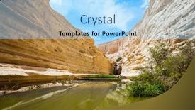  Presentation with desert - Amazing PPT theme having picturesque-waterfall-in-the-middle backdrop and a light blue colored foreground
