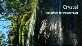  Presentation with waterfalls - Theme consisting of picturesque waterfalls scenery in plitvice lakes national park croatia background and a wine colored foreground