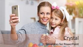  Presentation with mother and nurse during labor - PPT layouts featuring picture of mother and daughter background and a coral colored foreground