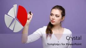  Presentation with pie chart - Beautiful theme featuring pie chart circle diagram backdrop and a light blue colored foreground