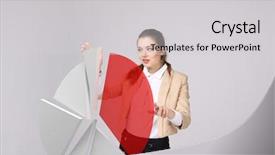  Presentation with analytics - Amazing PPT layouts having pie chart circle diagram backdrop and a light gray colored foreground