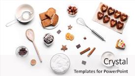  Presentation with flat - Beautiful PPT theme featuring pie cooking ingredients flat lay backdrop and a white colored foreground