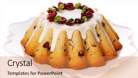  Presentation with christmas food - Beautiful presentation featuring pie food - traditional christmas fruit cake isolated backdrop and a gold colored foreground