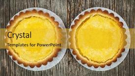  Presentation with dessert - Presentation design with pie food - two fresh gourmet lemon dessert background and a gold colored foreground