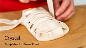  Presentation with egg pie - Beautiful presentation design featuring pie italian stromboli with egg backdrop and a yellow colored foreground