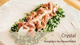  Presentation with spinach - Slides having pie italian stromboli with egg background and a lemonade colored foreground