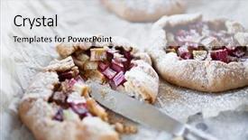  Presentation with french architecture - Slide set having pie shape - french galette made with rhubarb background and a  colored foreground