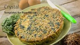  Presentation with spinach - Presentation theme consisting of bakery - aromatic star anise cloves background and a cream colored foreground