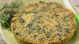  Presentation with spinach - Slides enhanced with pie with spelt and spinach background and a coral colored foreground