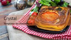  Presentation with eggplant - Presentation theme having pie with zucchini and eggplant background and a red colored foreground