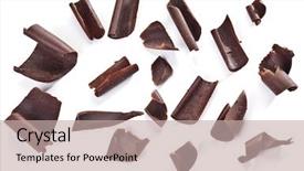  Presentation with white chocolate - Presentation featuring piece - chocolate flakes or slises isolated background and a mint green colored foreground