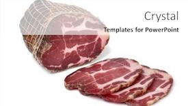  Presentation with pork bacon - PPT theme enhanced with piece-and-slices-of-traditional background and a white colored foreground