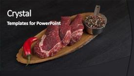  Presentation with beef - Cool new presentation with piece fillet on middle size backdrop and a dark gray colored foreground