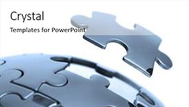  Presentation with solutions business - Beautiful slides featuring piece of a global puzzle backdrop and a white colored foreground