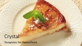  Presentation with cake - Amazing presentation theme having piece of apple sponge cake backdrop and a coral colored foreground