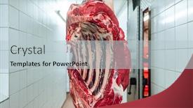  Presentation with butchery - Colorful PPT theme enhanced with piece-of-beef-meat-waiting backdrop and a lemonade colored foreground