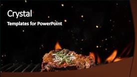  Presentation with free steak - Cool new theme with piece of beef steak free backdrop and a black colored foreground