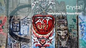  Presentation with berlin wall - Cool new presentation theme with piece-of-berlin-wall backdrop and a seafoam green colored foreground