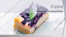  Presentation with cheesecake - Presentation design enhanced with piece-of-blueberry-cheesecake background and a lemonade colored foreground