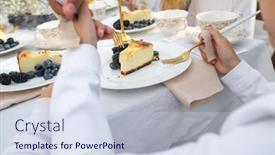  Presentation with blueberry - Beautiful PPT layouts featuring piece-of-blueberry-pie backdrop and a lemonade colored foreground