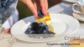  Presentation with blueberry - Theme with piece-of-blueberry-pie background and a soft green colored foreground