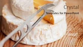  Presentation with cheese - Beautiful PPT theme featuring piece-of-brie-cheese backdrop and a  colored foreground
