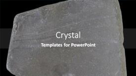  Presentation with naturally - PPT theme enhanced with piece of broken white glass polished smoothed and frosted naturally by a river isolated on black background and a gray colored foreground