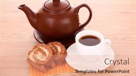  Presentation with teapot - Presentation enhanced with piece-of-cake-teapot background and a coral colored foreground