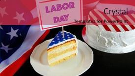  Presentation with labor - Audience pleasing presentation theme consisting of piece of cake with usa flag labor day concept backdrop and a red colored foreground