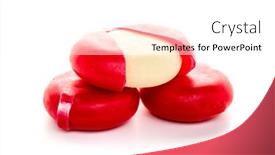  Presentation with camembert - PPT theme consisting of piece-of-camembert-cheese background and a white colored foreground