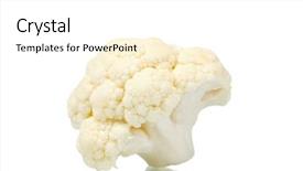  Presentation with cauliflower - Cool new slides with piece of cauliflower isolated backdrop and a white colored foreground