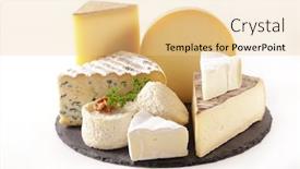  Presentation with white cheese - Colorful theme enhanced with piece-of-cheese-variety-assorted backdrop and a lemonade colored foreground