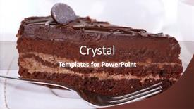  Presentation with teapot - Cool new PPT theme with piece-of-chocolate-cake backdrop and a tawny brown colored foreground