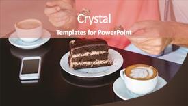  Presentation with sharing - Slide deck with sharing a piece of chocolate background and a tawny brown colored foreground